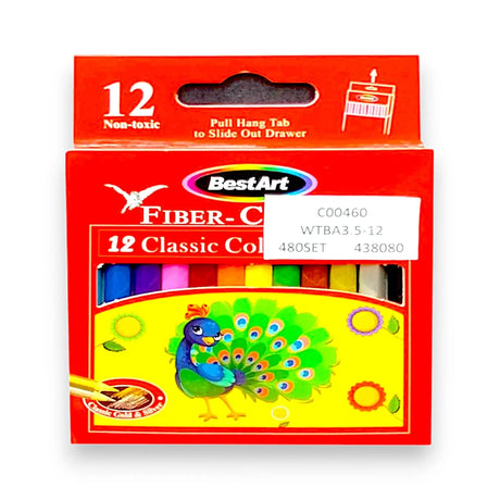 BestArt Fiber-Colour 12 Classic Colored Pencils Glagil