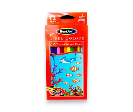 BestArt Fiber-Colour 12 Classic Colored Pencils Set Glagil