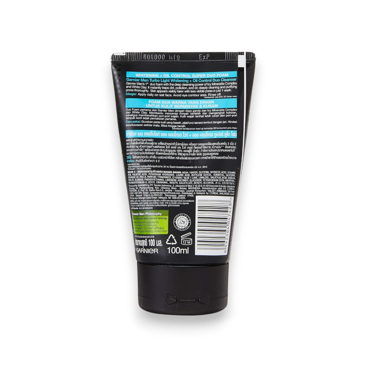 Garnier Men Turbo Light Facial Cleanser 100ml - Glagil