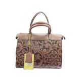 BROWN EMBOSSED BAG - QA4109 Glagil