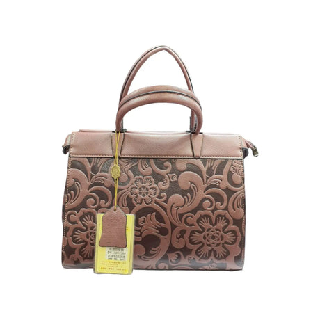 BROWN EMBOSSED BAG - QA4109 Glagil