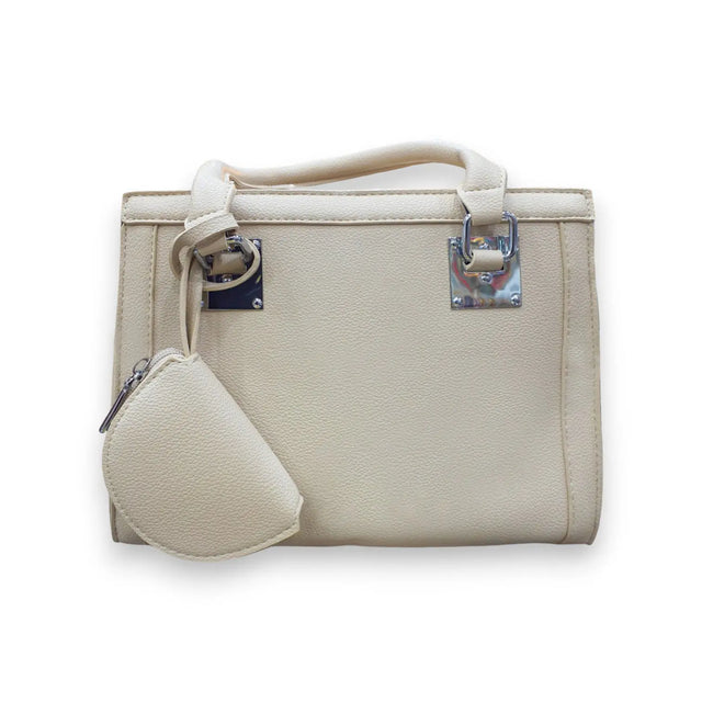 Beige Leather Handbag Glagil