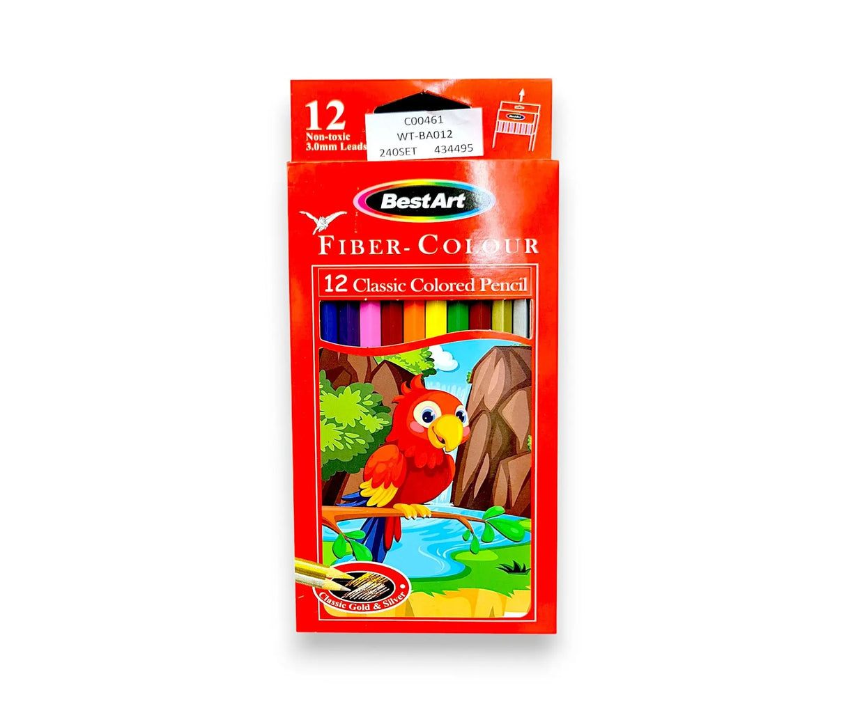 BestArt Fiber-Colour 12 Classic Colored Pencils Set Glagil