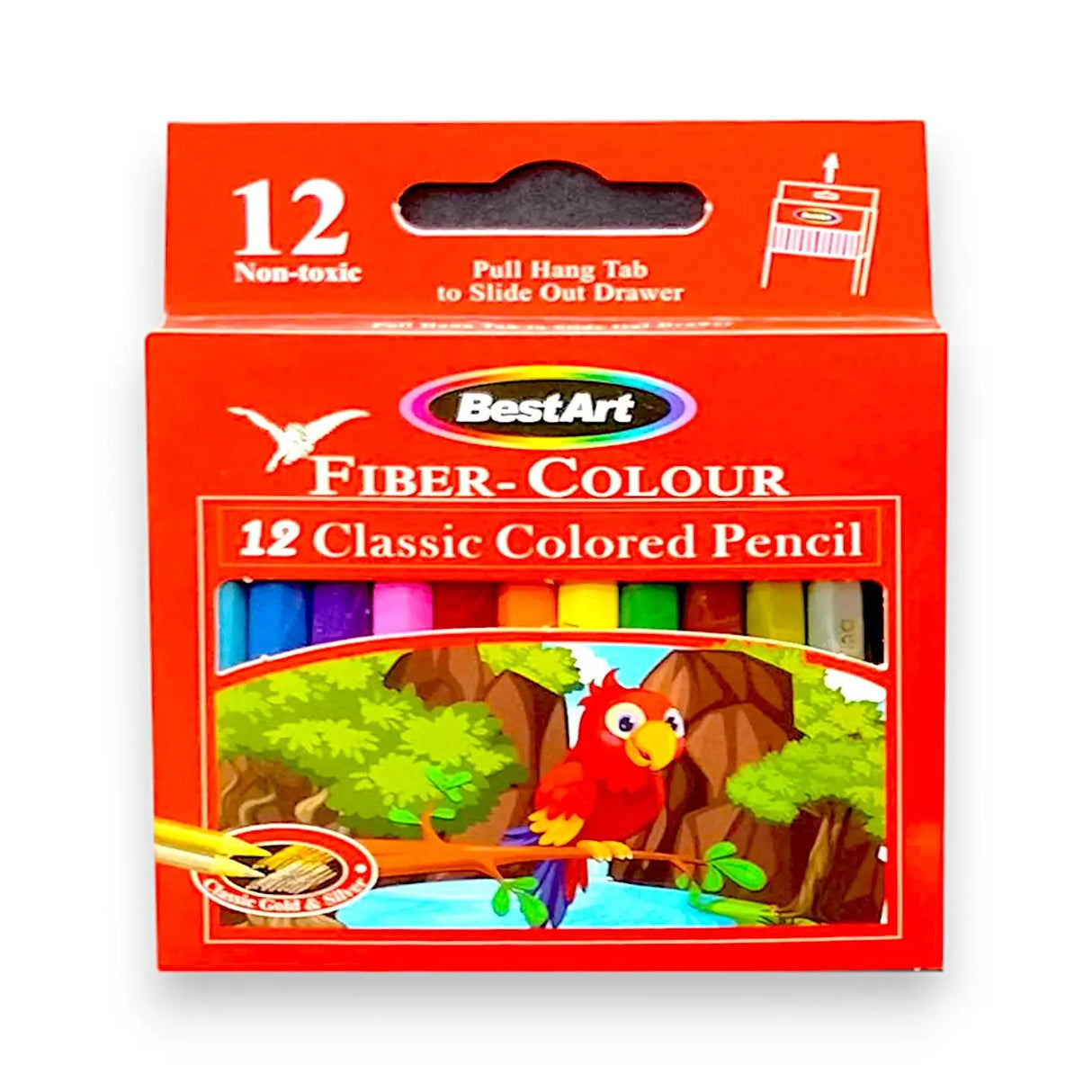 BestArt Fiber-Colour 12 Classic Colored Pencils Glagil