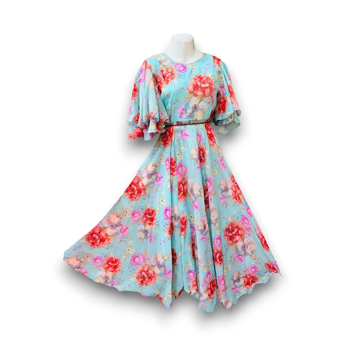 Floral Georget Print Women's Dress Glagil