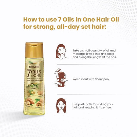 Emami 7 Oils In One Non-Sticky Hair Oil, 100ml Glagil