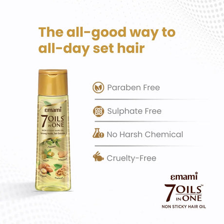 Emami 7 Oils In One Non-Sticky Hair Oil, 100ml Glagil