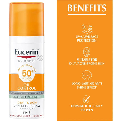 Eucerin Sun Protection Oil Control Sun Gel Cream 50ml Glagil