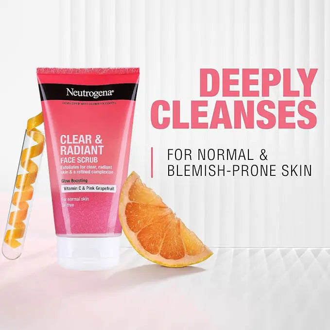 Neutrogena Clear and Radiant Face Scrub 150ml Glagil