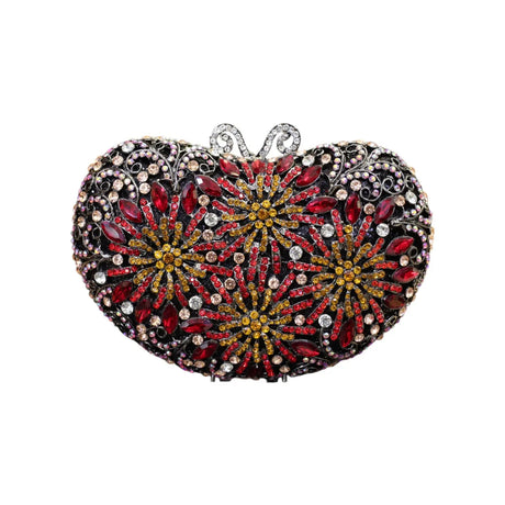 EMBELLISHED HEART-SHAPED CLUTCH BAG - AT4676 Glagil