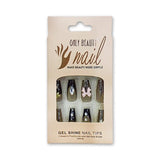 Only Beauty Gel Shine Nail Tips with Bow Accent 12Pcs Glagil