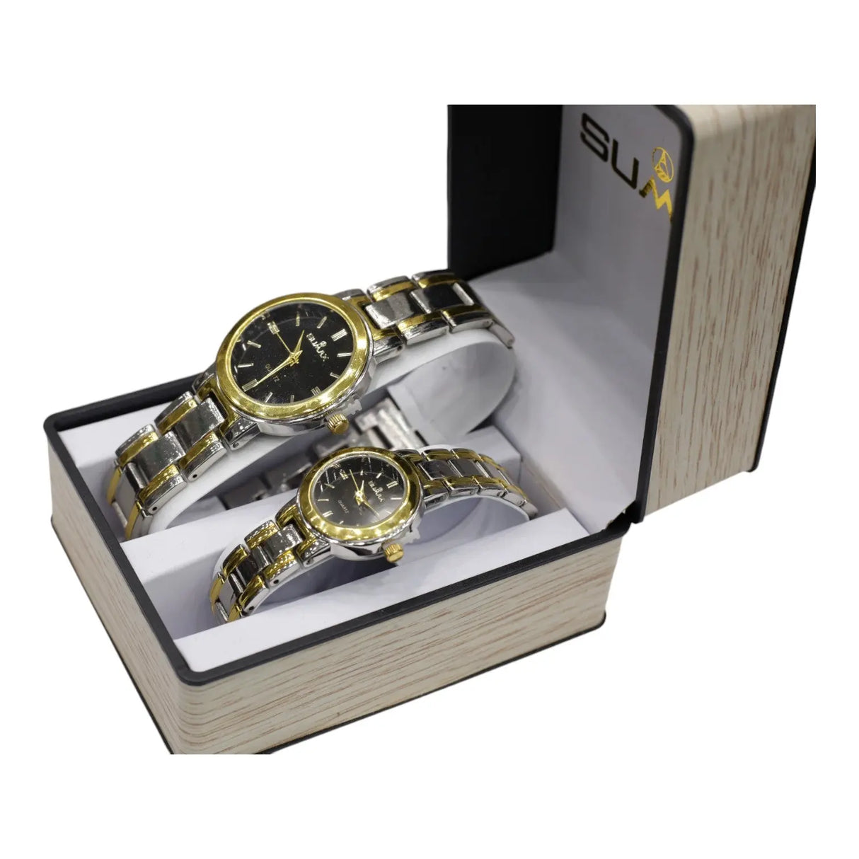 Sumax Gold Silver Couple Watch Glagil