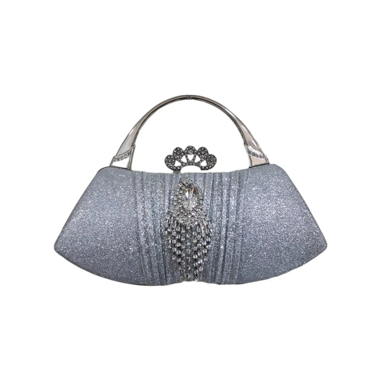 Crystal Clutch Bag with Crown and Tassel Glagil