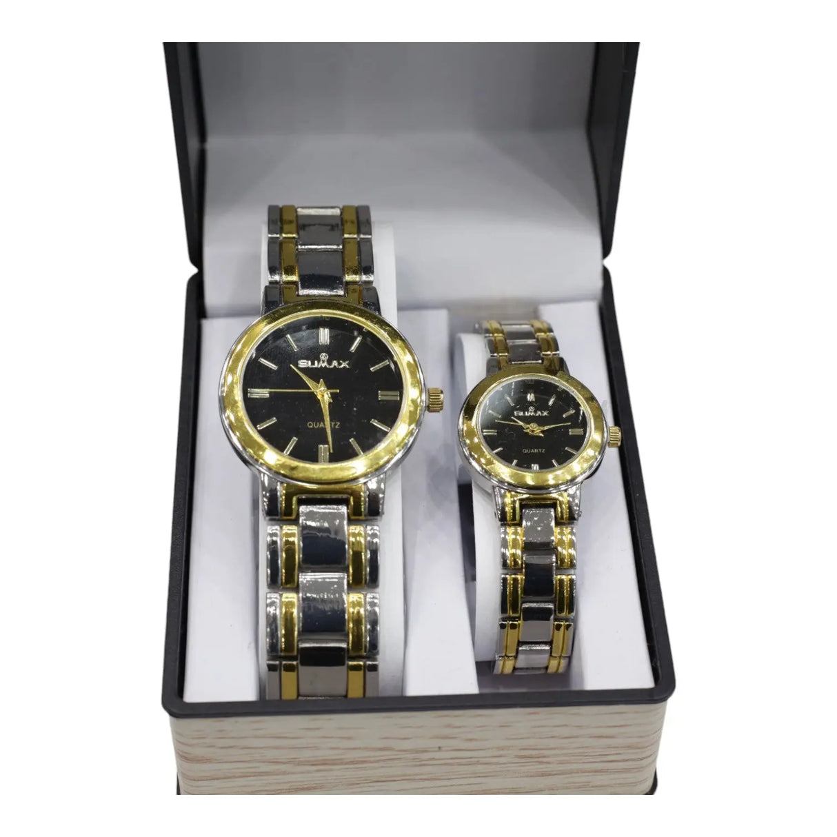 Sumax Gold Silver Couple Watch Glagil