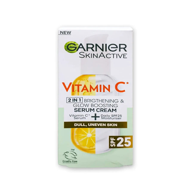 GARNIER SKIN ACTIVE VITAMIN C 2N1 BRIGHTENING & GLOW BOOSTING SERUM CREAM - BB18 Glagil