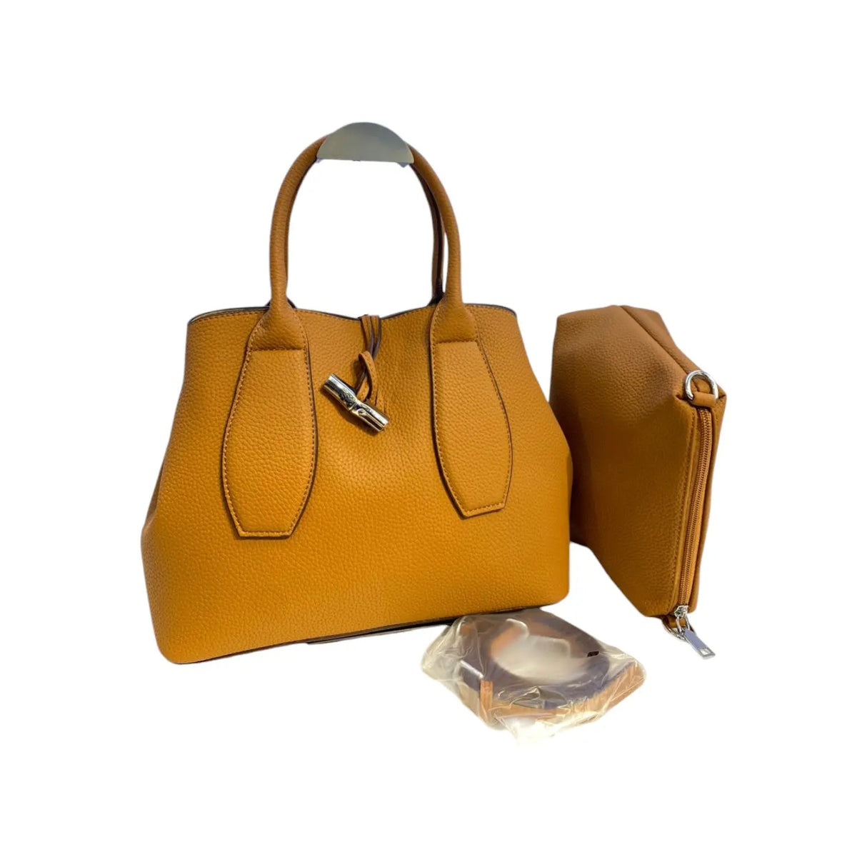 VERNIKA PEBBLE LEATHER HANDBAG WITH POUCH - STL5797 Glagil