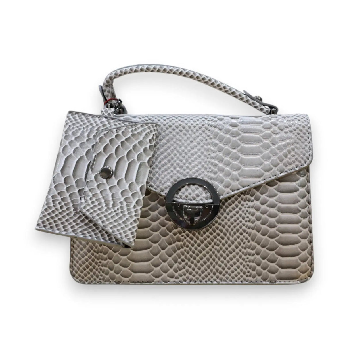 CROC-EMBOSSED SATCHEL BAG DETACHABLE WALLET - AB4236 Glagil