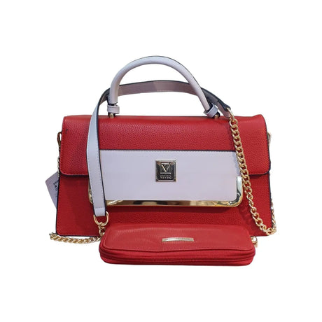 Vivq Two-Toned Stuctured Satchel Bag with Wallet Set Glagil