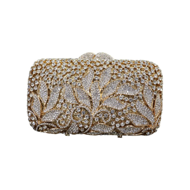 CRYSTAL EMBELLISHED CLUTCH BAG - AT4678 Glagil