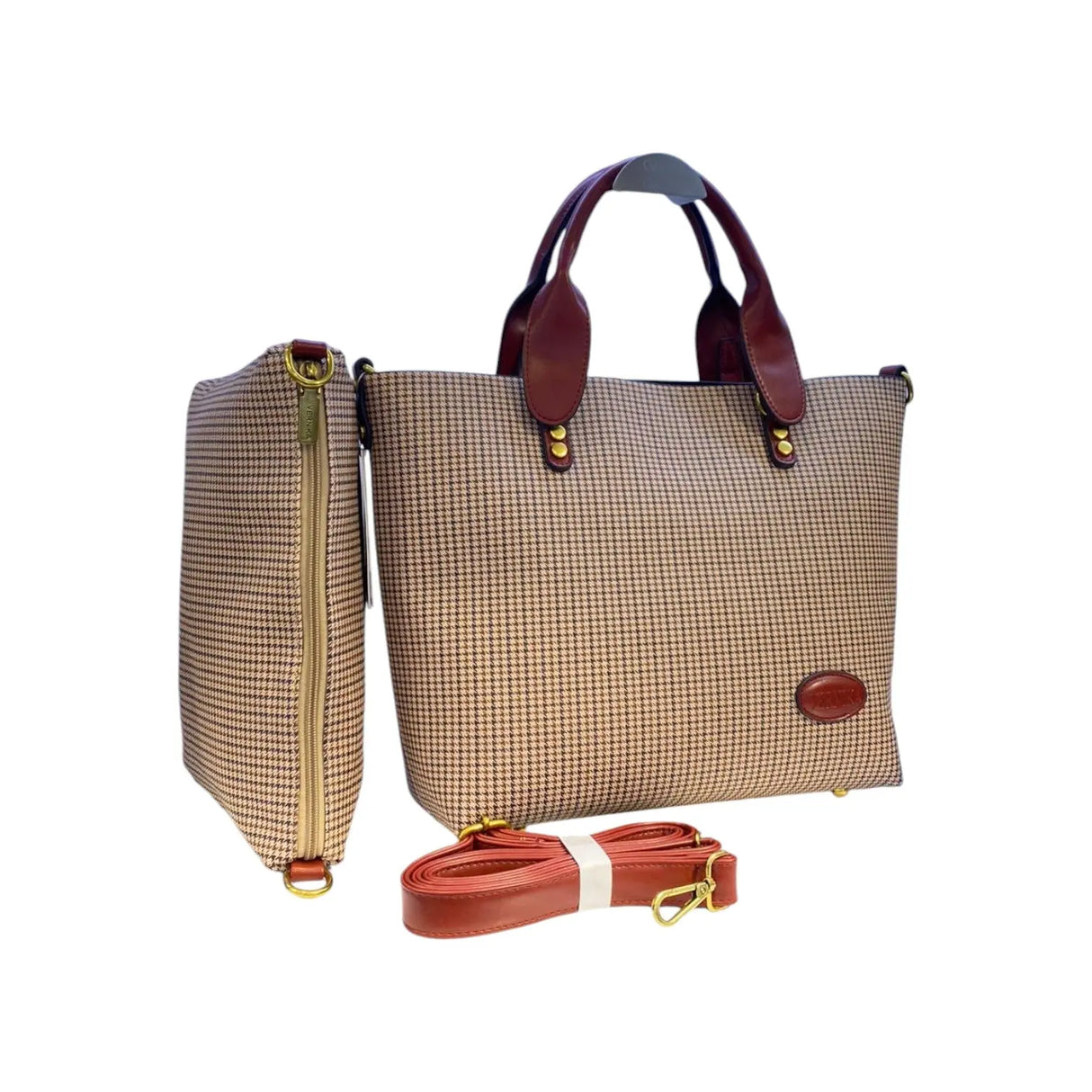 Vernika Checkered Tote Bag - STL5809 Glagil