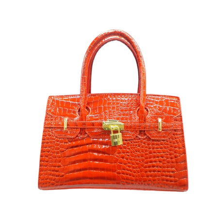 RED EMBOSSED SATCHEL BAG - QA4107 Glagil