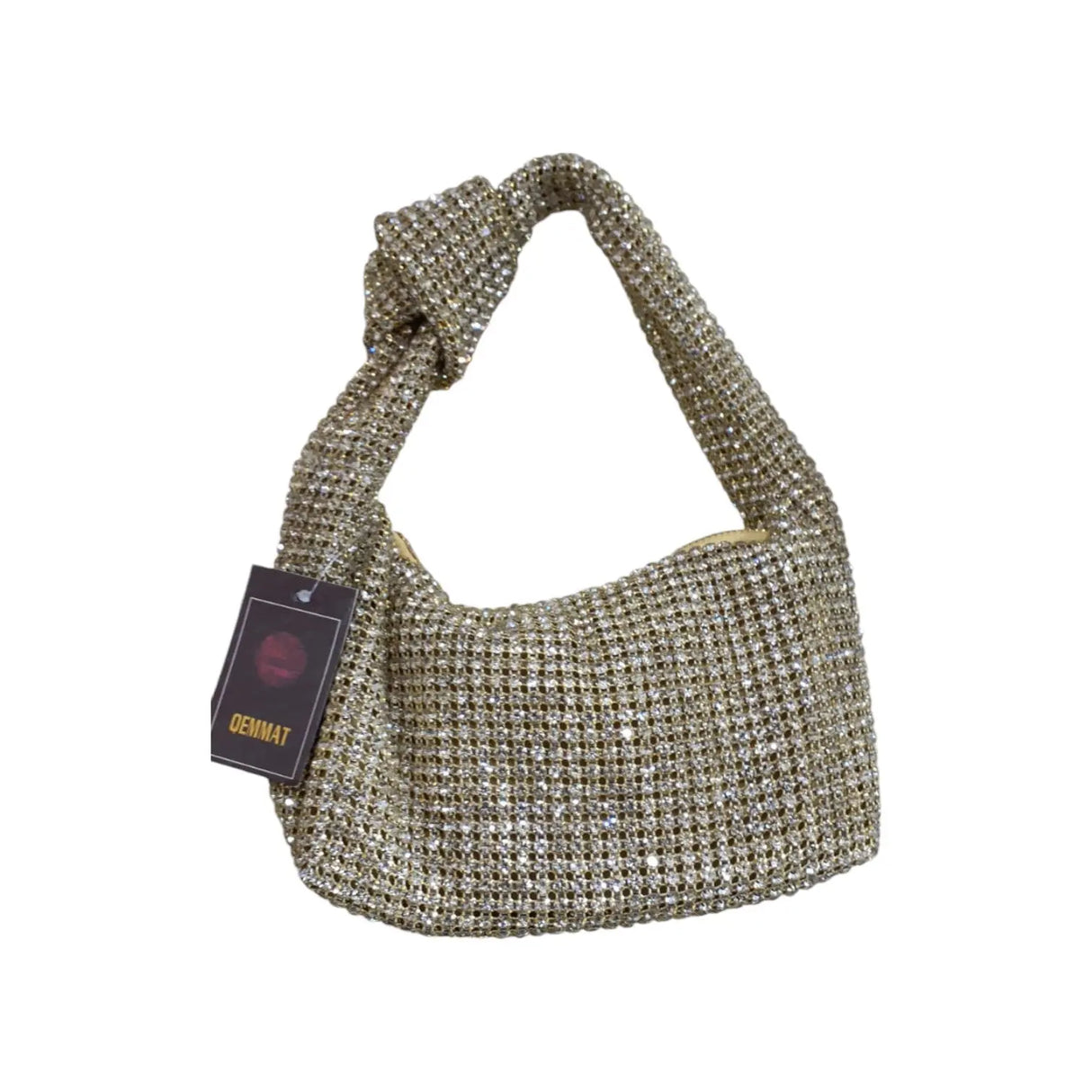 Gold Crystal Knotted Shoulder Bag- QA4140 Glagil