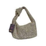 Gold Crystal Knotted Shoulder Bag- QA4140 Glagil