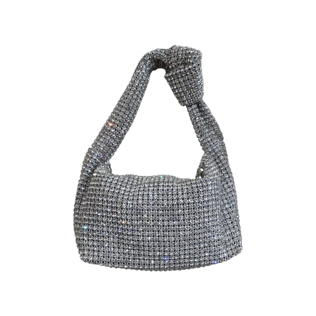 Silver Crystal Knotted Shoulder Bag Glagil