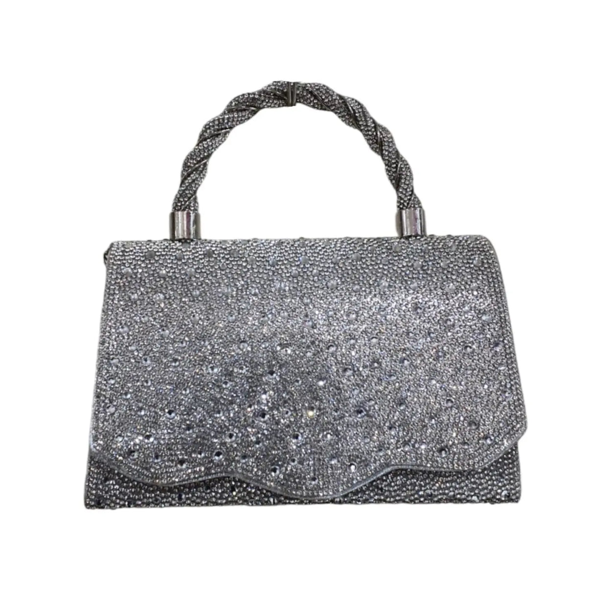 Silver Black Crystal Clutch Bag Glagil