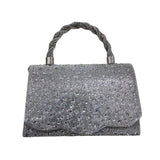 Silver Black Crystal Clutch Bag Glagil