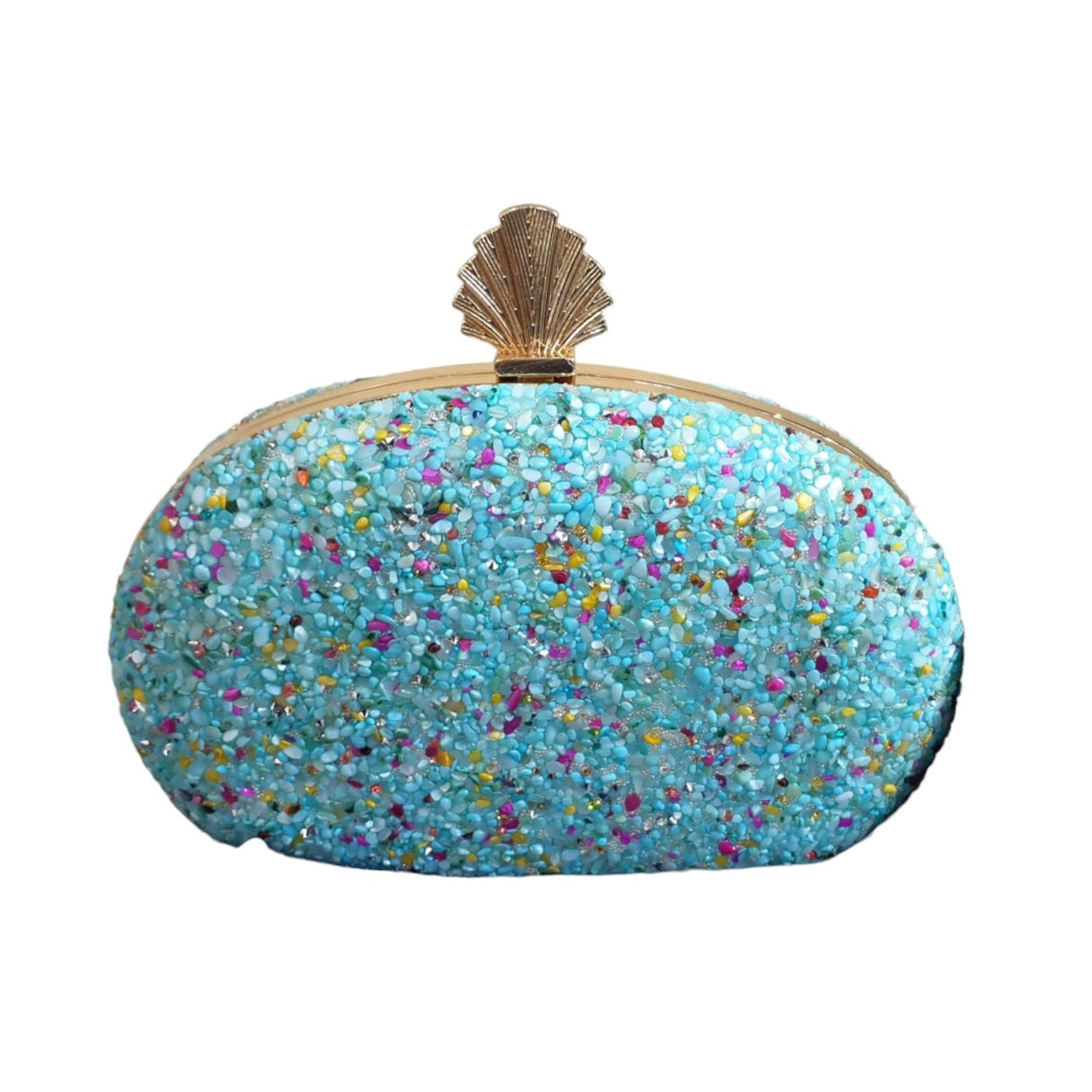 Turquoise Gemstone Clutch Shell Clasp Glagil