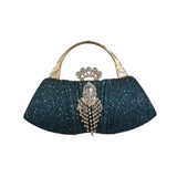 Crystal Clutch Bag with Crown and Tassel Glagil