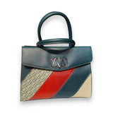 Red And Green Striped Satchel Bag Glagil