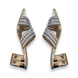 Women Rhinestone Block Heel Sandal Glagil