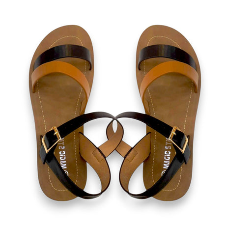 Magic Stick Strappy Flat Sandals - Glagil