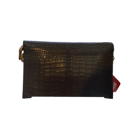 VIVQ Crocodile Pattern Shoulder Bag with Gold Chain Clutch Glagil