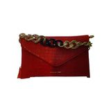 VIVQ Crocodile Pattern Shoulder Bag with Gold Chain Clutch Glagil