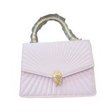 Fan-Pleated Handbag with Serpent Clasp - NJM5870 Glagil