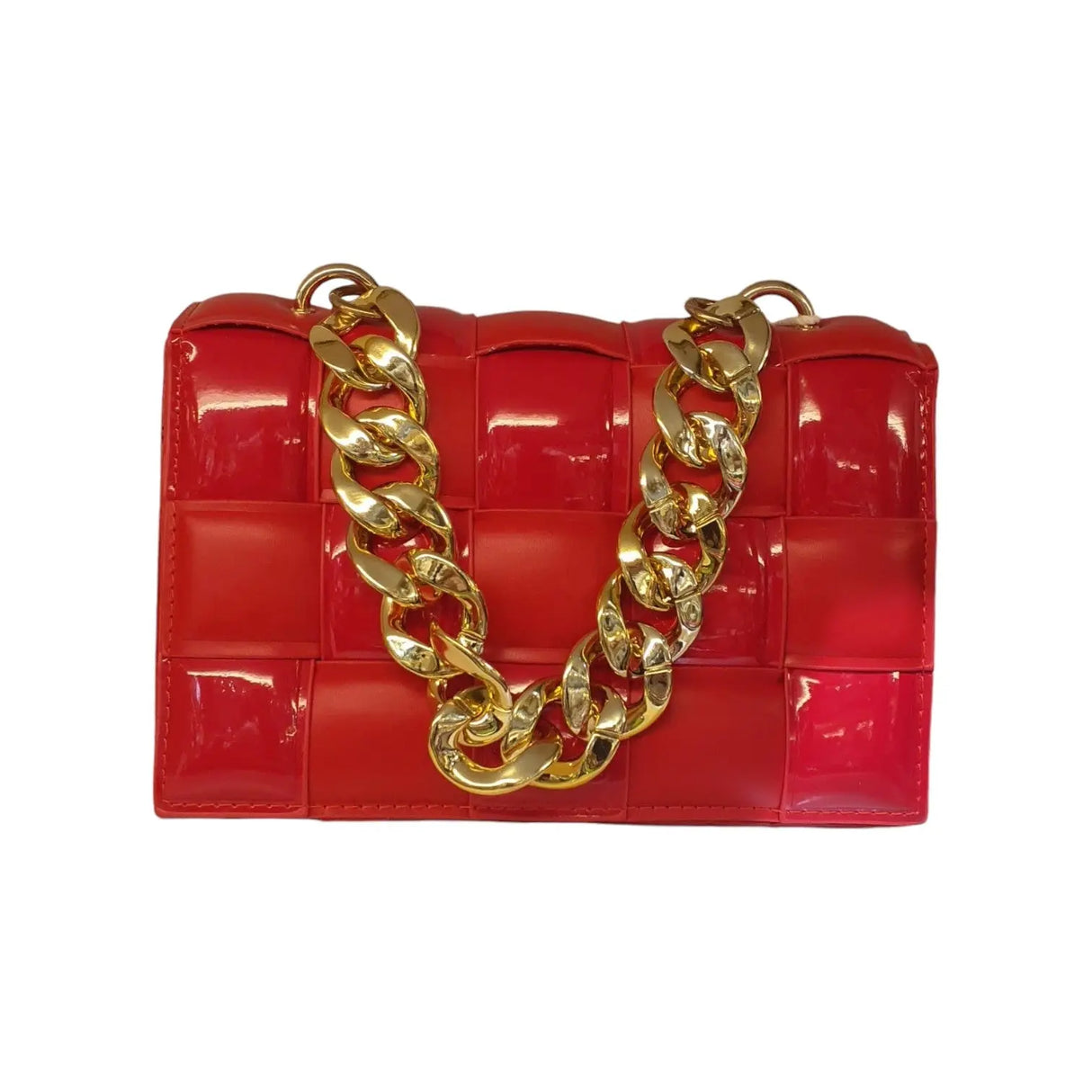 PLEXY PLEXY WOVEN PATENT LEATHER CHAIN BAG - PX5879 Glagil