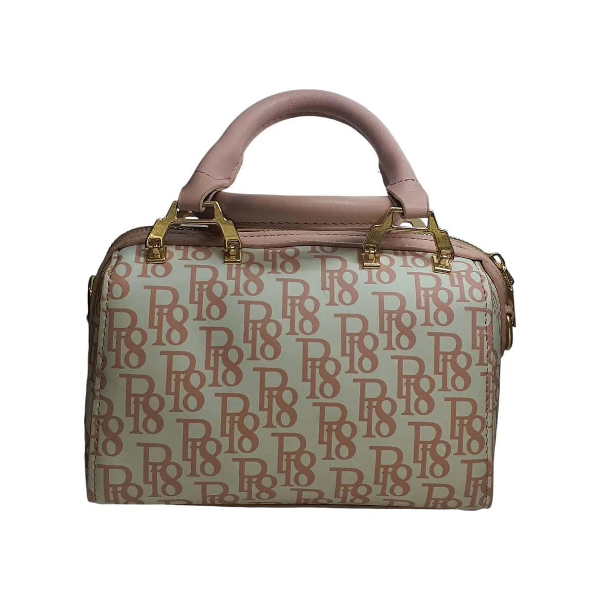 Woven Top-Handle Bag with Gold Logo Glagil