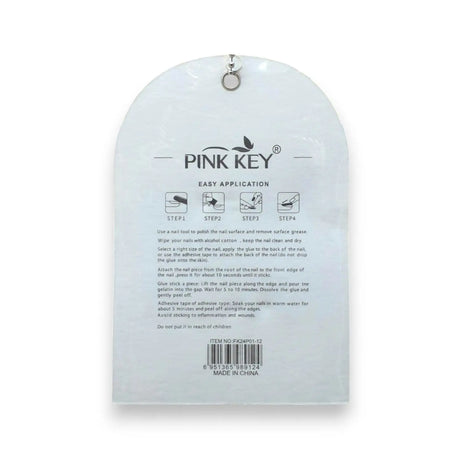 Pink Key To The Best Of You Nail Tips 12 pcs Glagil