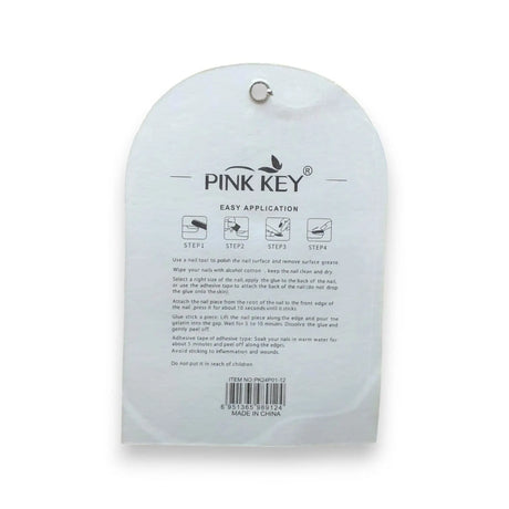 Pink Key To The Best Of You Nail Tips 12 pcs Glagil