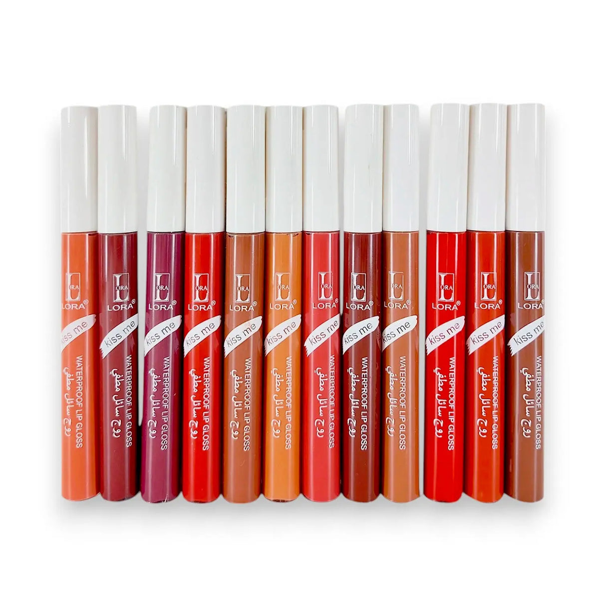 Lora Waterproof Lip Gloss Set -12 Shades Assorted Glagil