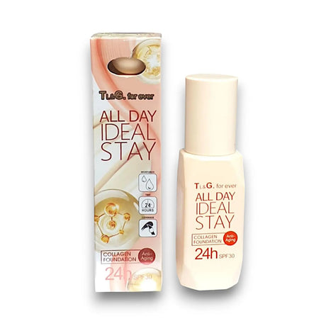 TL and G. Forever All day Collagen Foundation Glagil