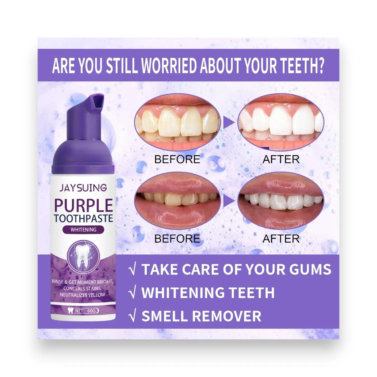 Jaysuing Purple Toothpaste 60g Glagil