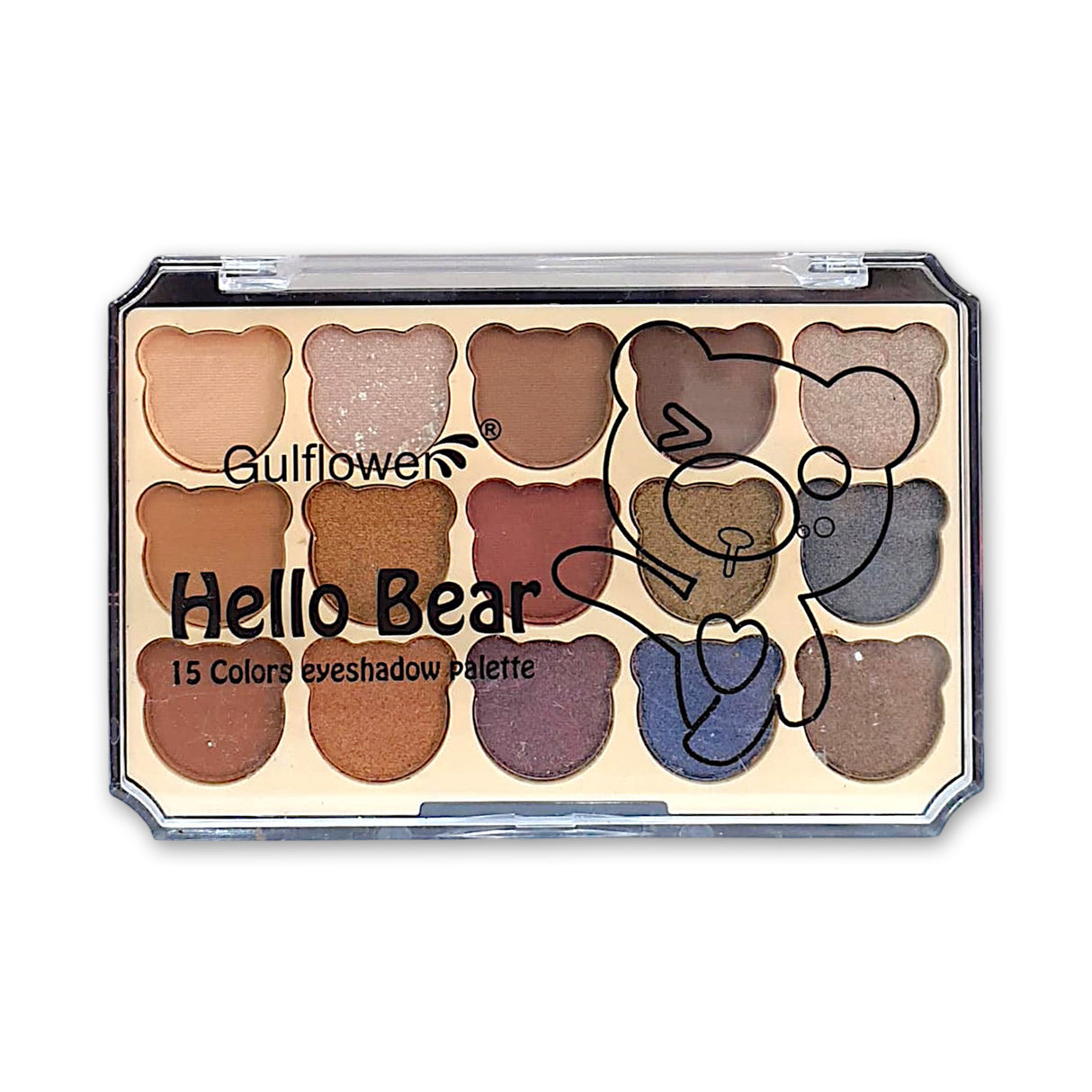 Gulflower Hello Bear Eyeshadow Palette 15 Colors 20g Glagil