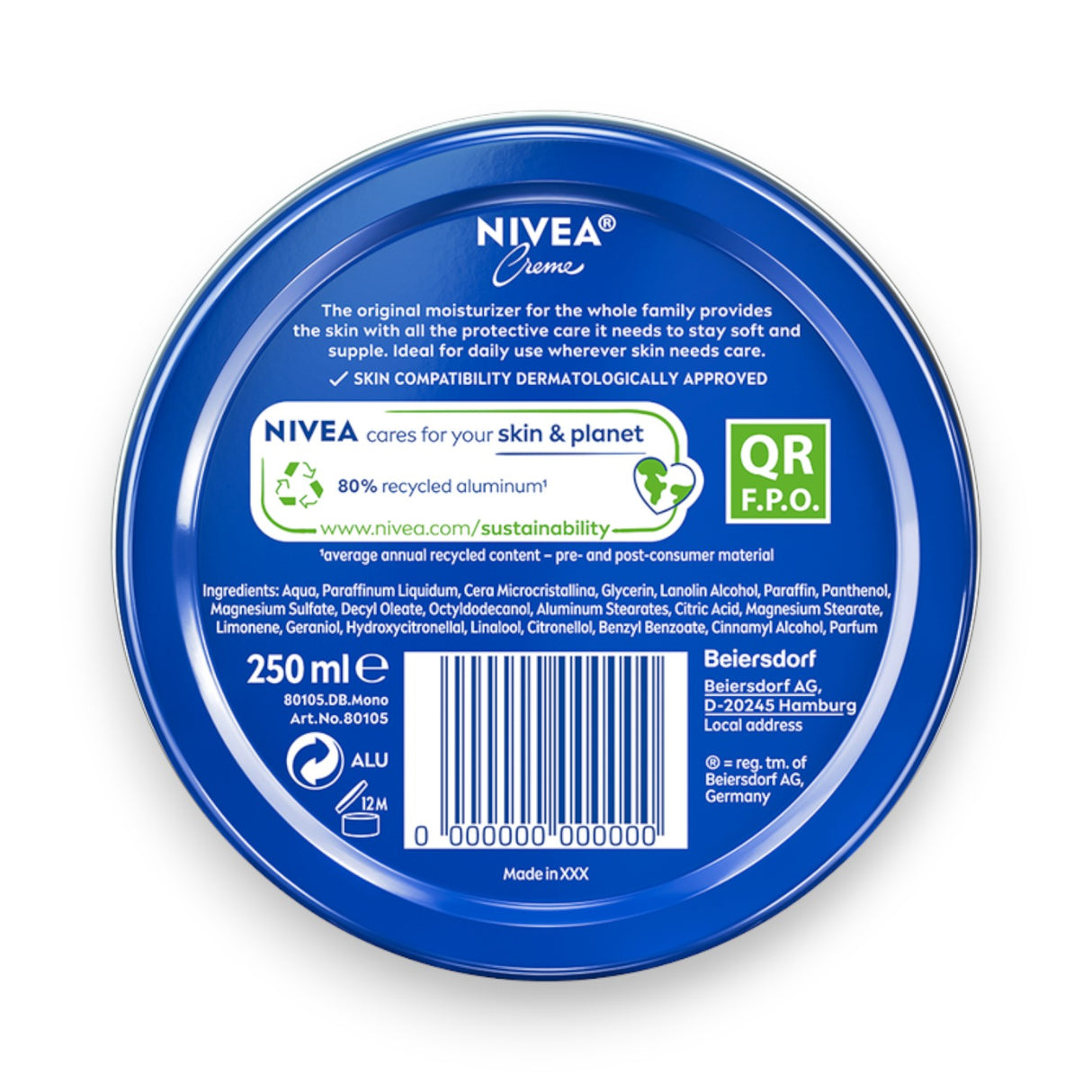 Nivea Creme 250ml Glagil