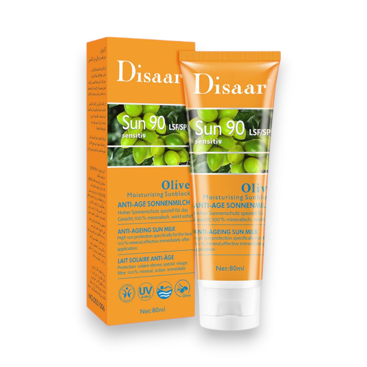 Disaar Olive Moisturising Sunblock SPF 90, 80ml Glagil