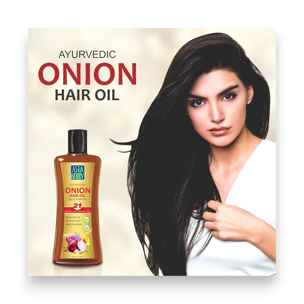 Astaberry Ayurvedic Onion Hair Oil 200ml Glagil