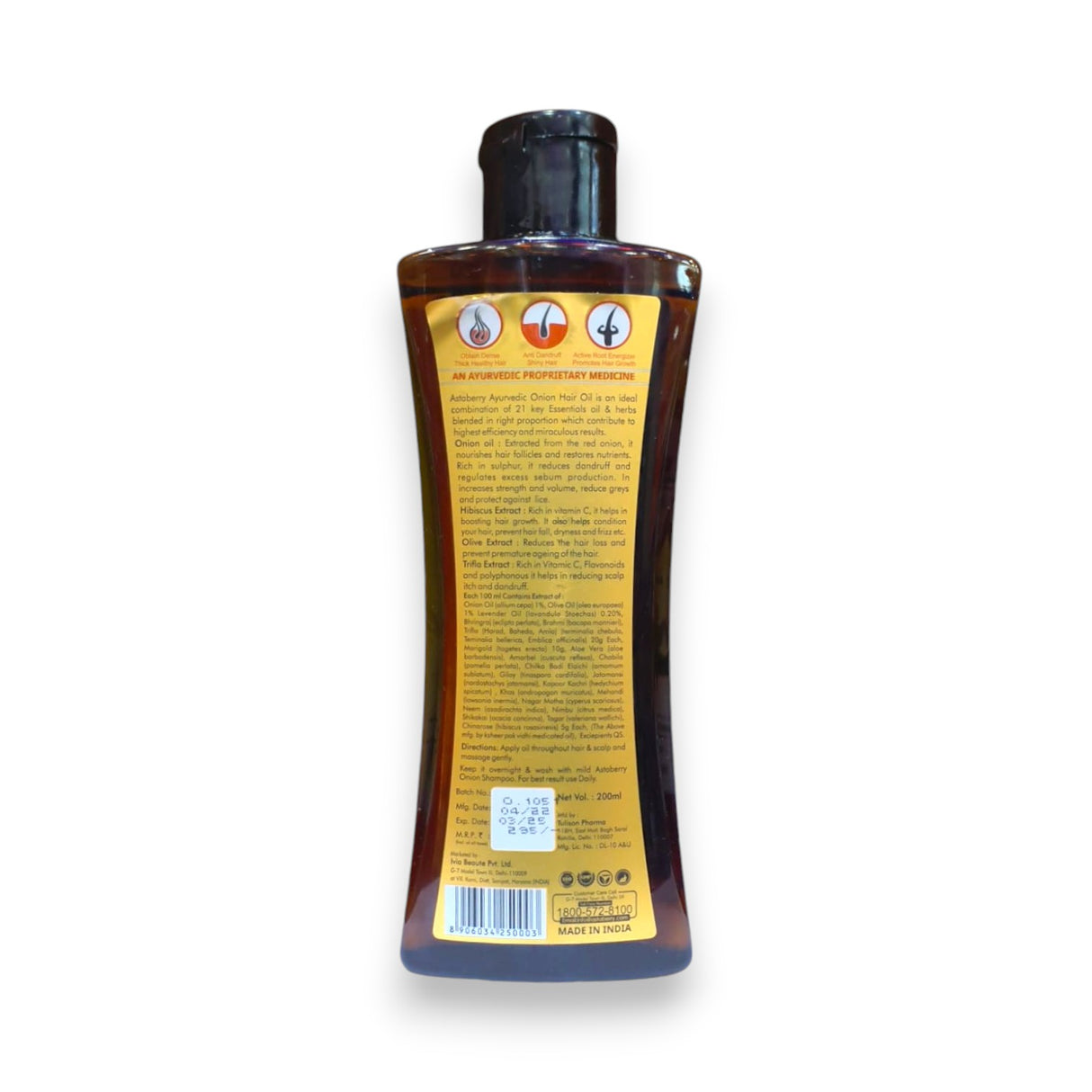 Astaberry Ayurvedic Onion Hair Oil 200ml Glagil